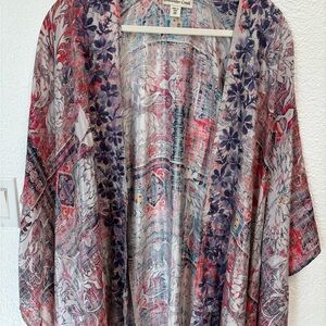 Boho Gypsy Hippie Festival Coldwater Creek Kimono Style Duster One Size